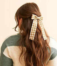 Plaid Bow Barrette