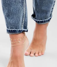 3 Pack Moon Ankle Bracelet Set