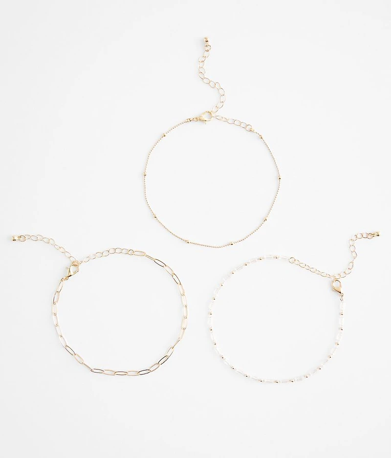 3 Pack Chain Ankle Bracelet Set