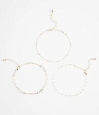 3 Pack Chain Ankle Bracelet Set