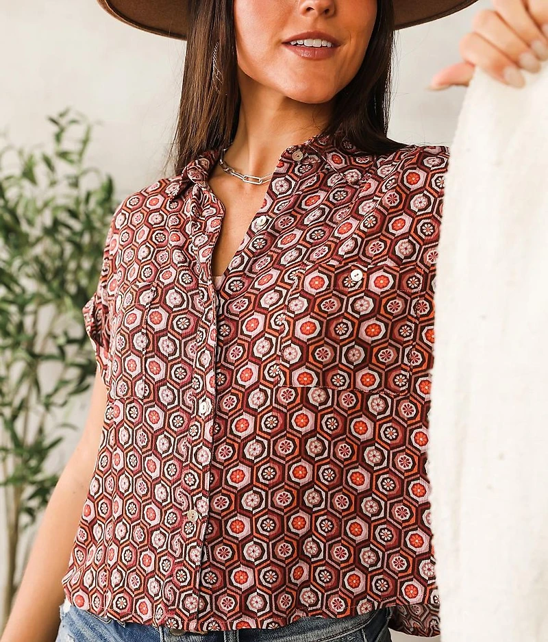 Retro Floral Blouse