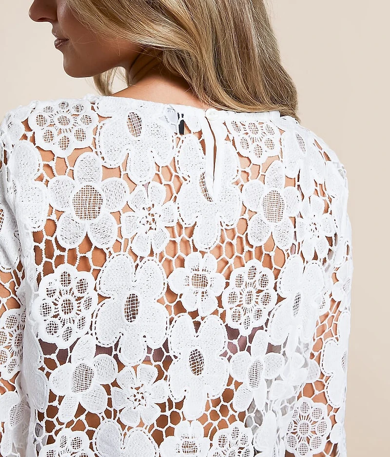 Floral Crochet Sweater