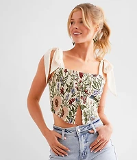 Floral Garden Cropped Tank Top