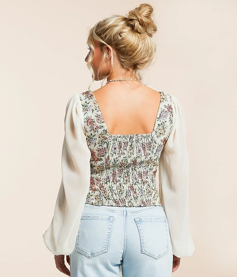 Floral Tapestry Cropped Top