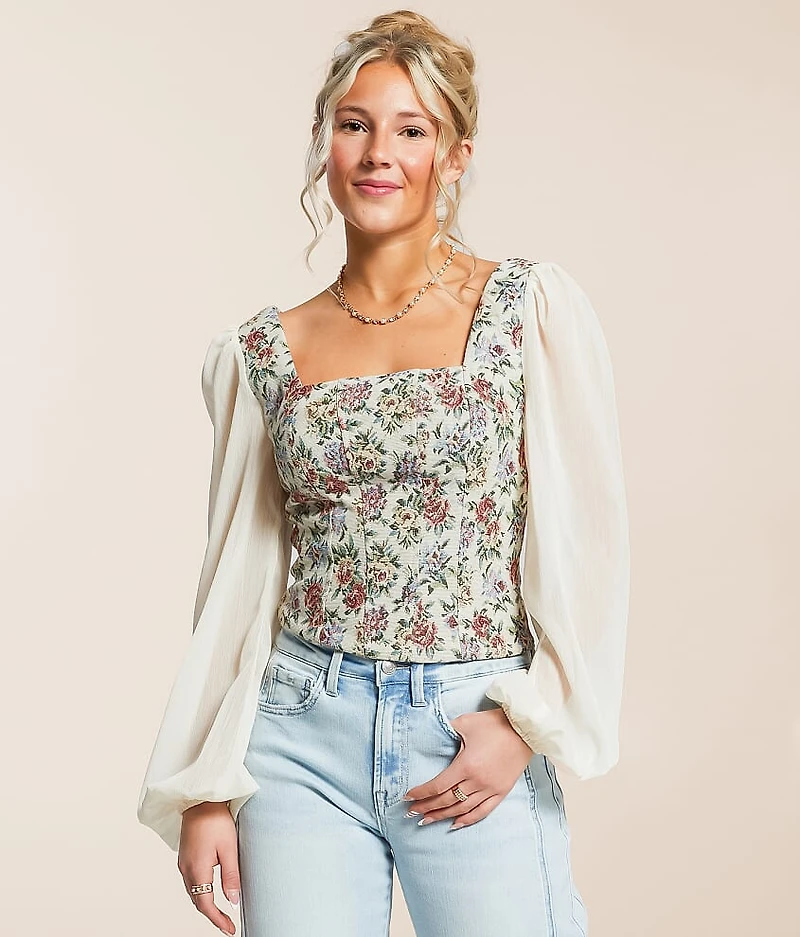 Floral Tapestry Cropped Top