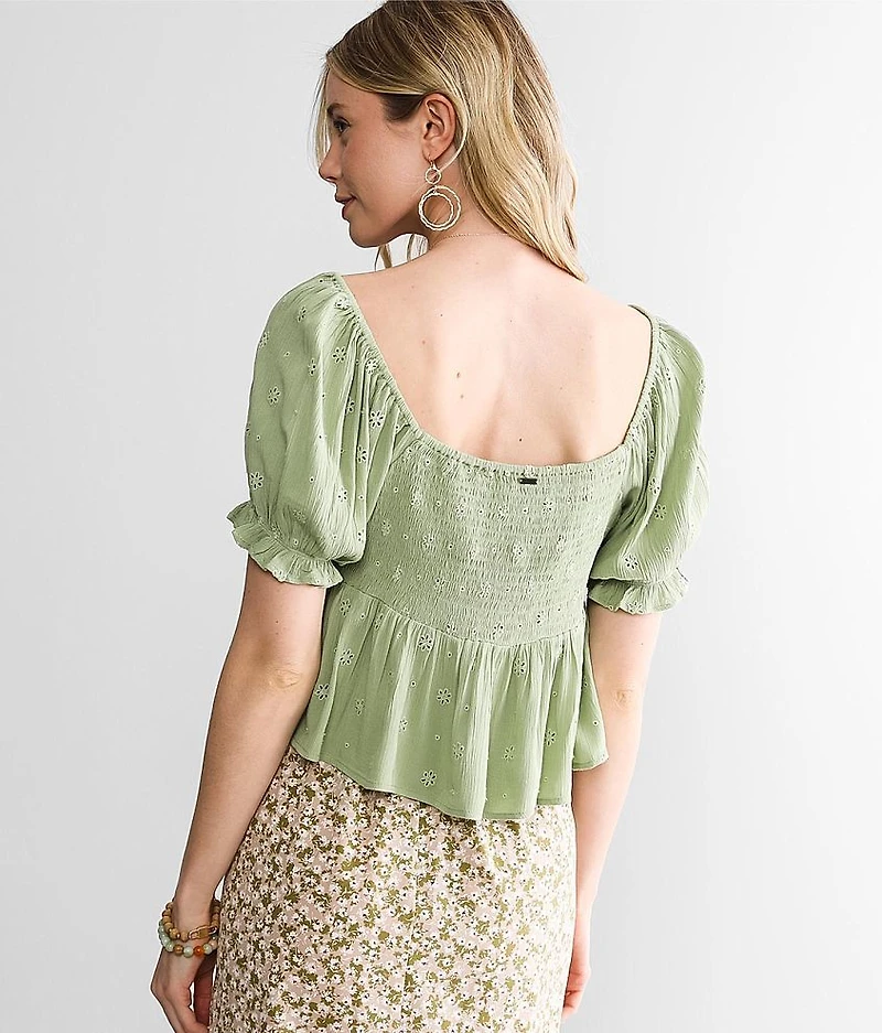 Isabel Eyelet Peplum Top