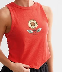 Sunflower Screened Open Back Tank Top