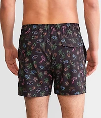 Tropical Neon Stretch Swim Trunks