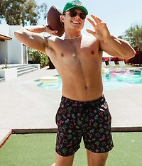 Tropical Neon Stretch Swim Trunks