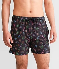 Tropical Neon Stretch Swim Trunks