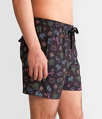 Tropical Neon Stretch Swim Trunks