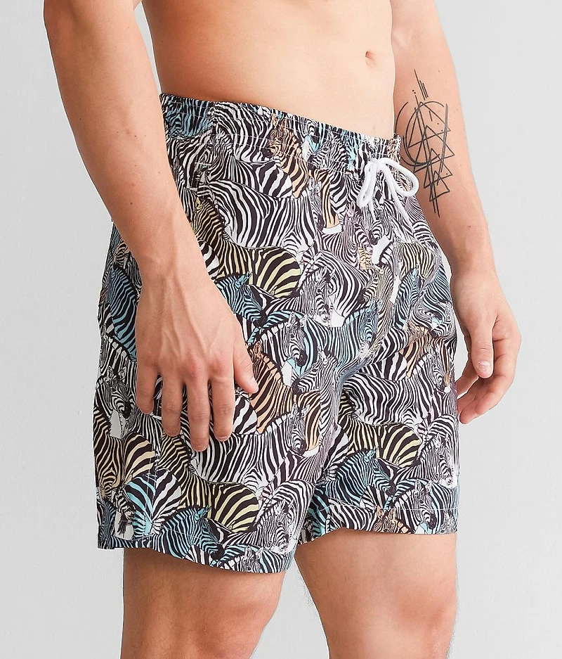 Zebra Collage Swim Trunks