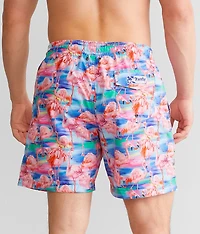Watercolor Flamingo Swim Trunks