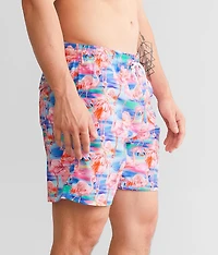 Watercolor Flamingo Swim Trunks