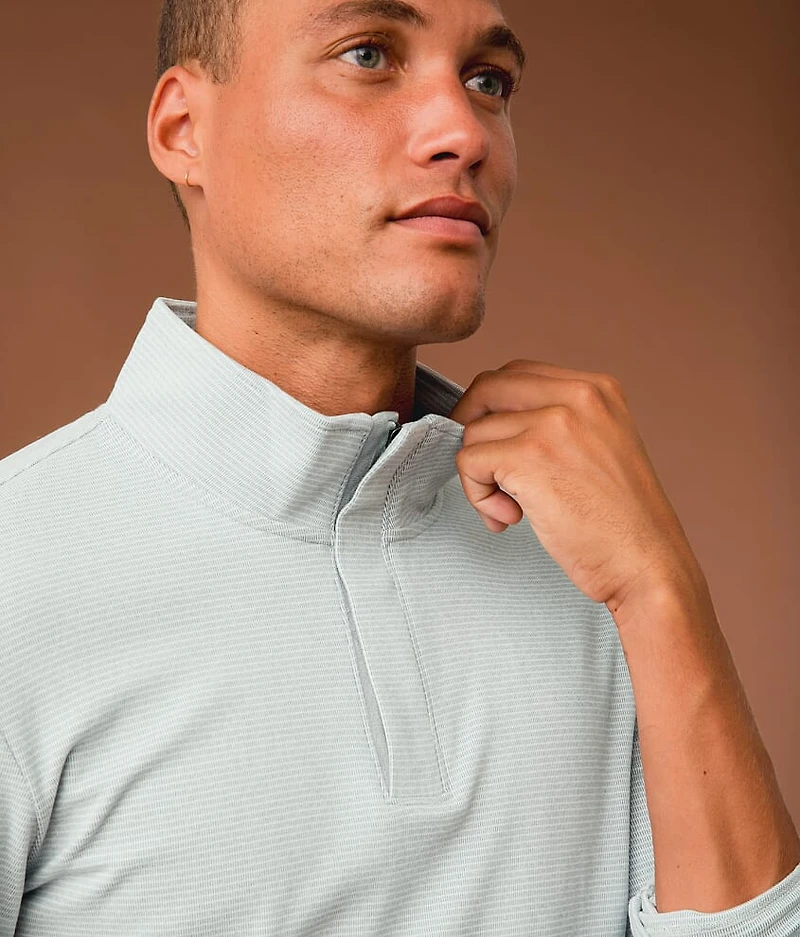 Striped Quarter Zip Pullover