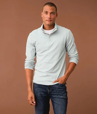 Striped Quarter Zip Pullover