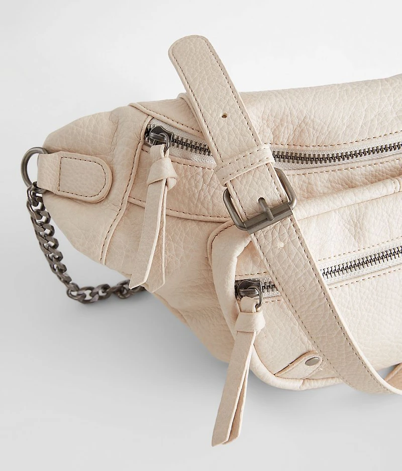 Distressed Faux Leather Sling Bag