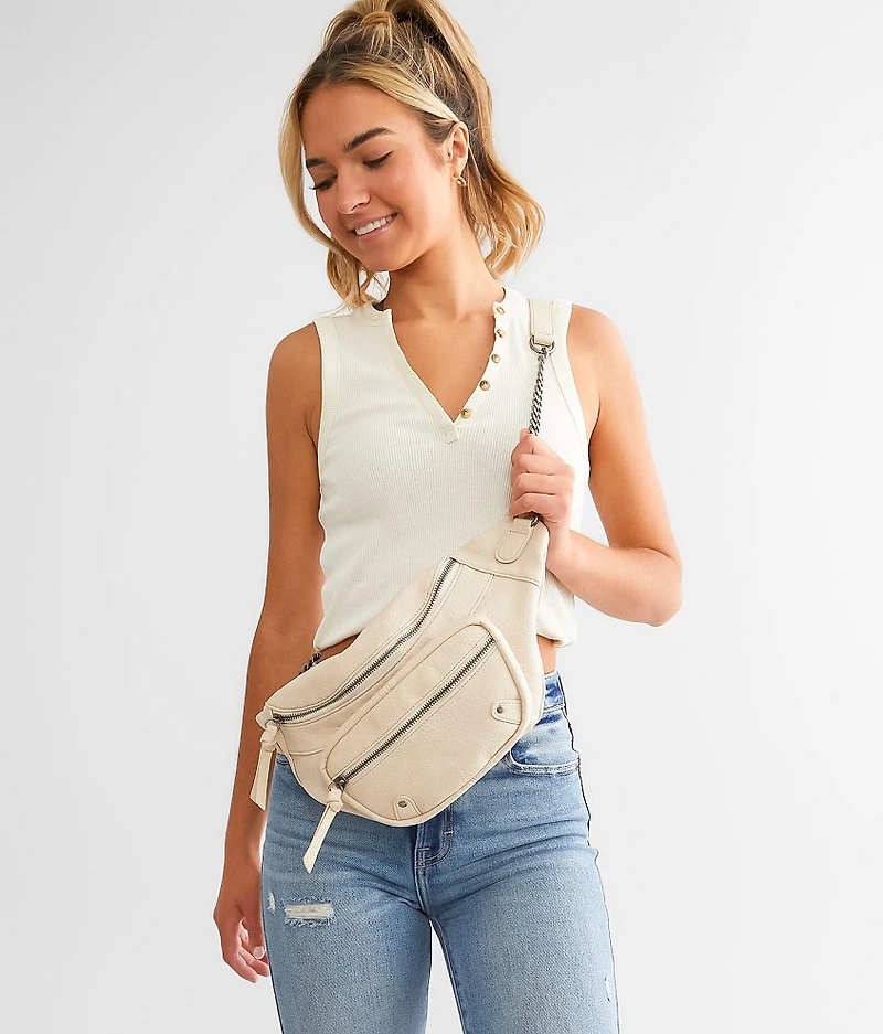 Distressed Faux Leather Sling Bag