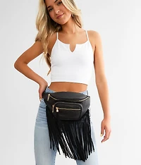 Faux Leather Fringe Fanny Pack