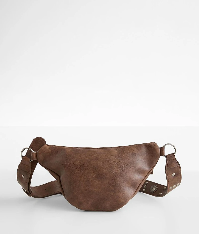 Faux Leather Studded Sling Bag