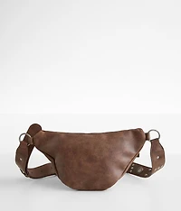 Faux Leather Studded Sling Bag