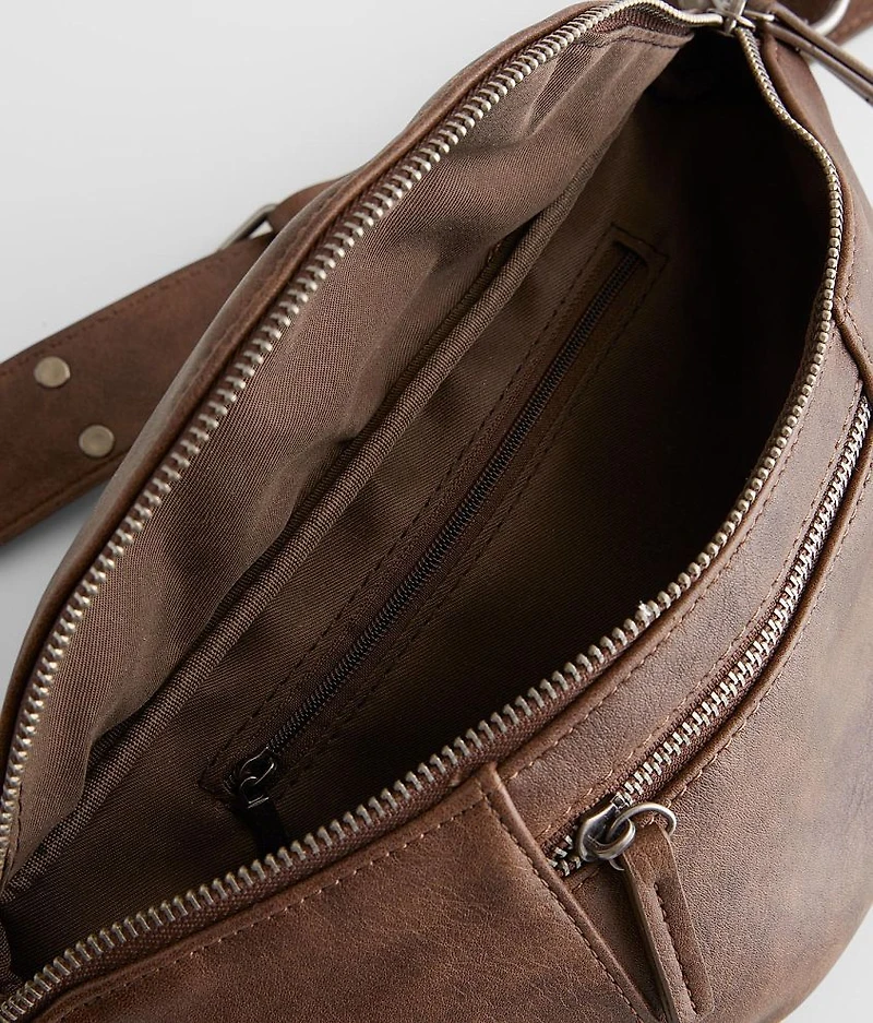 Faux Leather Studded Sling Bag