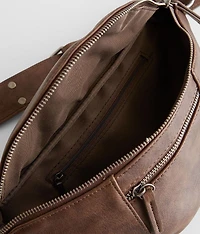 Faux Leather Studded Sling Bag