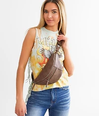 Faux Leather Studded Sling Bag