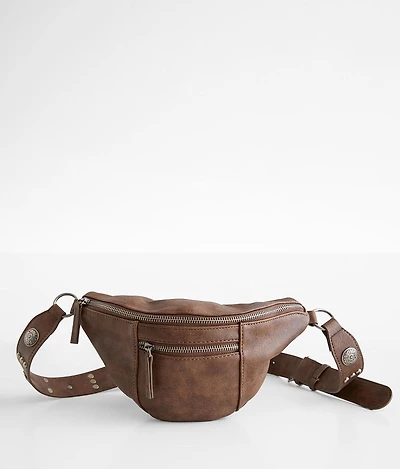 Faux Leather Studded Sling Bag