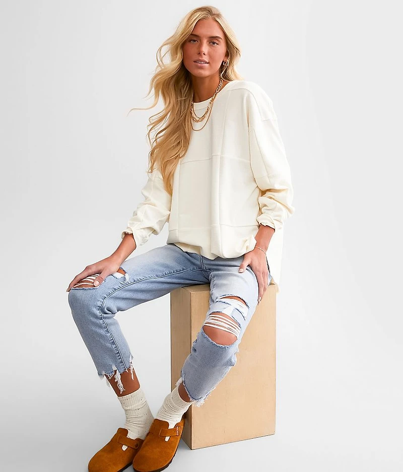 Oversized Checker Pullover