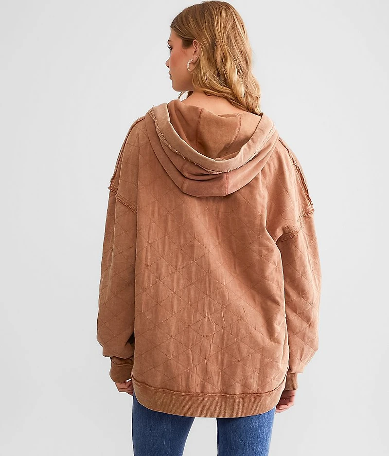 Raw Edge Hooded Sweatshirt