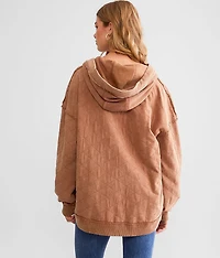 Raw Edge Hooded Sweatshirt