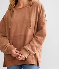 Raw Edge Hooded Sweatshirt