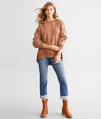Raw Edge Hooded Sweatshirt