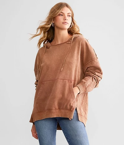 Raw Edge Hooded Sweatshirt