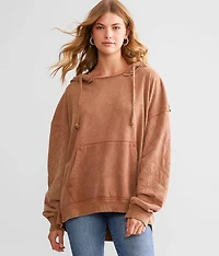 Raw Edge Hooded Sweatshirt