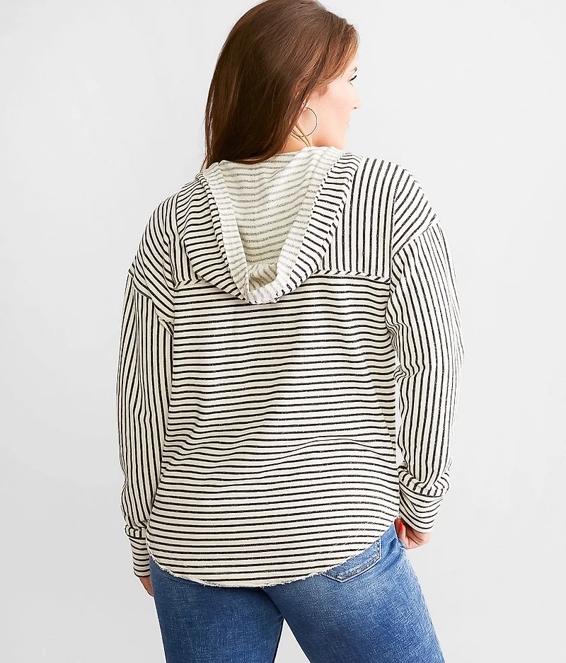 Striped Hooded Pullover