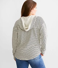 Striped Hooded Pullover