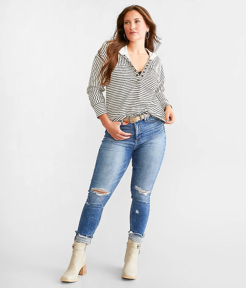Striped Hooded Pullover
