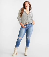 Striped Hooded Pullover