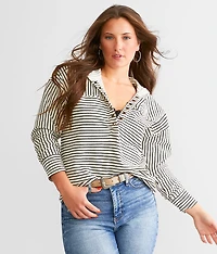 Striped Hooded Pullover