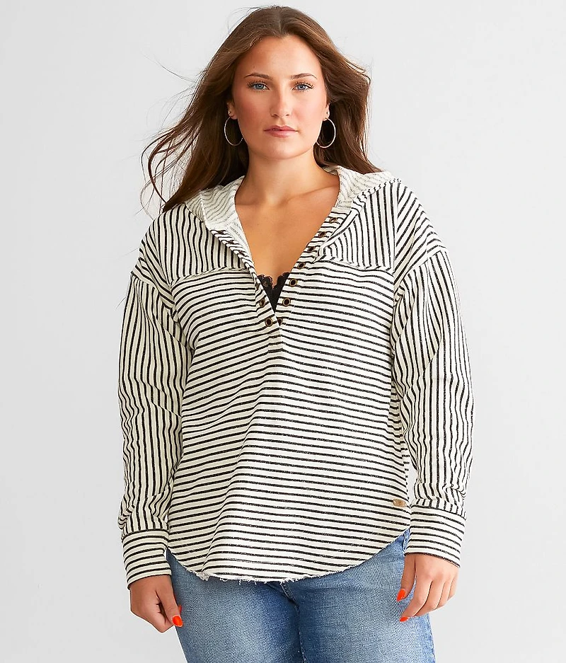 Striped Hooded Pullover