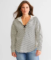 Striped Hooded Pullover