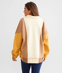 Color Block Quarter Zip Pullover