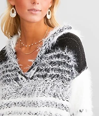 Eyelash Knit Hooded Sweater