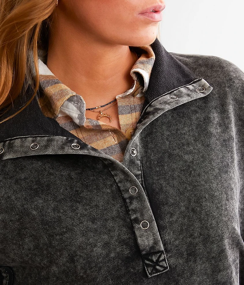 Washed Quarter Snap Pullover