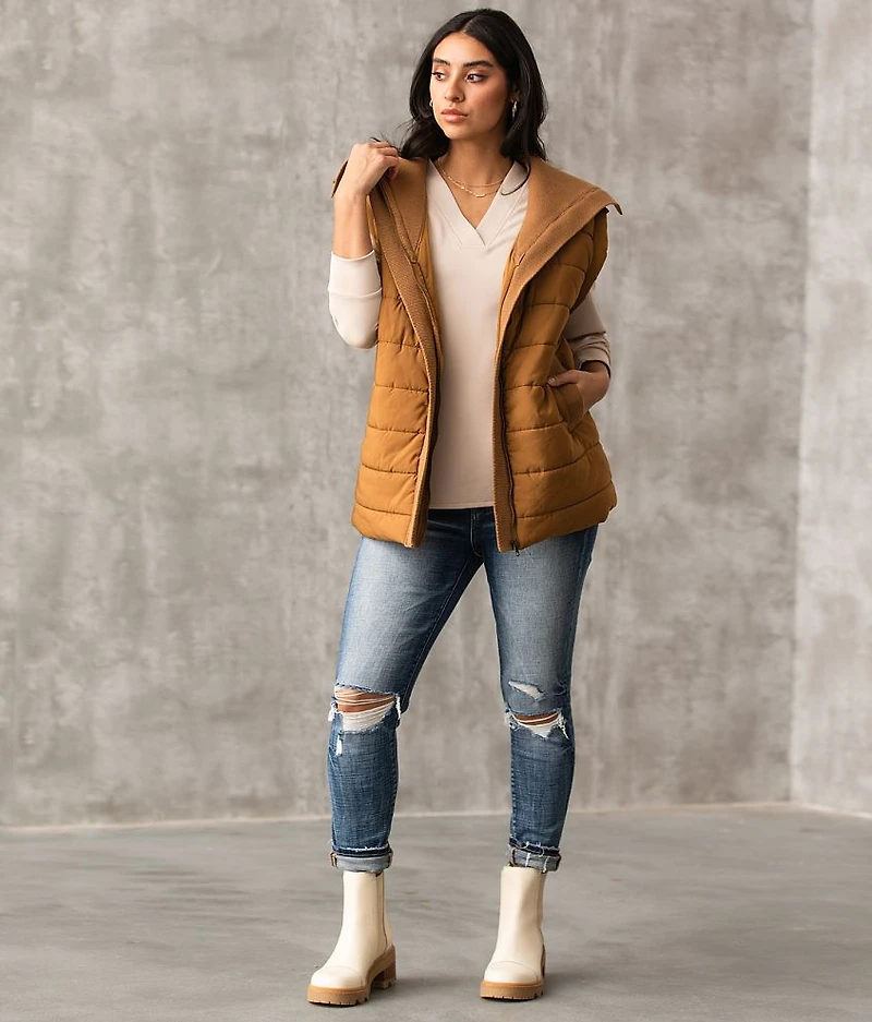 Collared Puffer Vest
