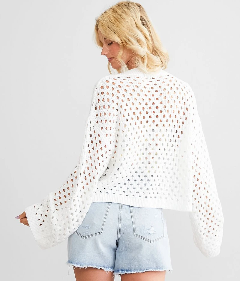 Cropped Crochet Cardigan