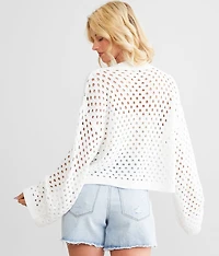 Cropped Crochet Cardigan