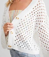 Cropped Crochet Cardigan